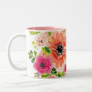 Bunte Blumen Tasse schöner Boho Art-