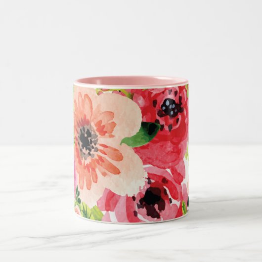 Bunte Blumen| Tasse schöner Boho Art- (Mittel)