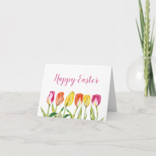 Bunte Blumen-Tulpen Frohe Ostern Feiertagskarte
