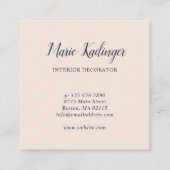 Bunte Blumen u. Schmetterlings-gerahmtes Monogramm Quadratische Visitenkarte (Rückseite)