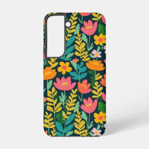 Bunte Blumen und Blätter Design Samsung Galaxy Hülle