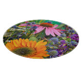 Bunte Blumen und Distel-Foto Schneidebrett (Ecke)