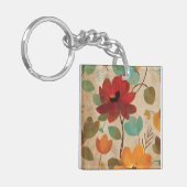 Bunte Blumen und Knospen Schlüsselanhänger (Vorderseite links)