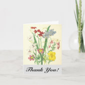 Bunte Blumen und Pflanzen, "Danke!" Postkarte (Vorderseite)