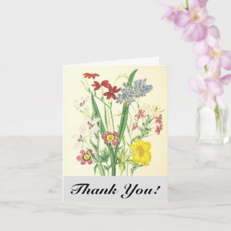Bunte Blumen und Pflanzen, "Danke!" Postkarte