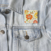 Bunte Blumen und Schmetterlinge Button (Beispiel)