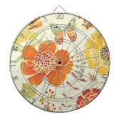 Bunte Blumen und Schmetterlinge Dartscheibe (vorne)