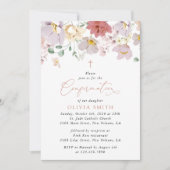Bunte Blumen, Wildblumen, Boho, Konfirmation Einladung (Vorderseite)