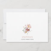 Bunte Blumen, Wildblumen, Boho, Konfirmation Einladung (Rückseite)