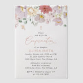 Bunte Blumen, Wildblumen, Boho, Konfirmation Pergament Einladungen (Vorderseite)