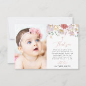 Bunte Blumen, Wildblumen, Boho, Taufe Dankeskarte (Vorderseite)