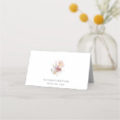 Bunte Blumen, Wildblumen, Boho, Taufe Platzkarte (Rückseite)