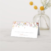 Bunte Blumen, Wildblumen, Boho, Taufe Platzkarte (Vorderseite)