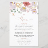 Bunte Blumen, Wildblumen, Boho, Taufmenü (Vorderseite)