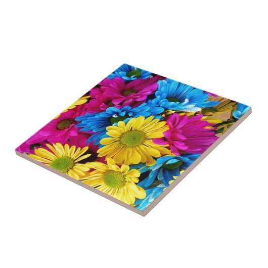 Bunte Blumenblatt-Gänseblümchen Fliese (Seite)