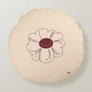 Bunte Blumenform-Wurfkissenbezug Rundes Kissen