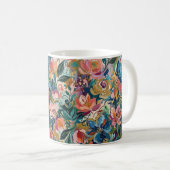 Bunte Blumengarten-Tasse Kaffeetasse (VorderseiteRechts)