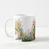 Bunte Blumengarten-Wagenrad Land Kaffeetasse (Links)
