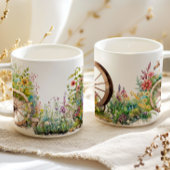 Bunte Blumengarten-Wagenrad Land Kaffeetasse