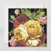 Bunte blumengeschichtliche Hochzeit Einladung (Rückseite)