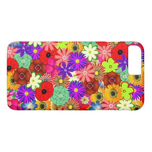 Bunte Blumenillustration Case-Mate iPhone Hülle (Rückseite (Horizontal))