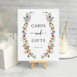 Bunte Blumenkarten und Geschenke Poster