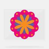 bunte Blumenkreisformen Acrylschild (Vorderseite)