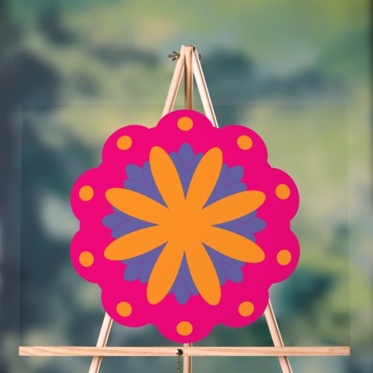 bunte Blumenkreisformen Acrylschild (Neutral)