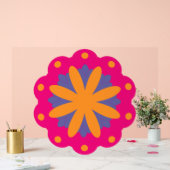 bunte Blumenkreisformen Acrylschild (Hochzeit)