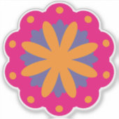 bunte Blumenkreisformen Aufkleber (Vorderseite)