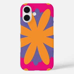 bunte Blumenkreisformen iPhone 16 Hülle