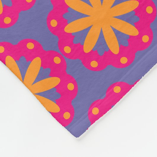bunte Blumenkreisformen Fleecedecke (Ecke)