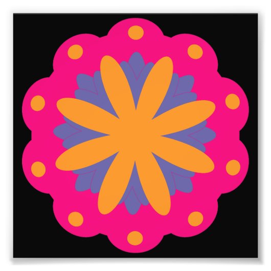 bunte Blumenkreisformen Fotodruck (Vorne)
