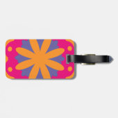 bunte Blumenkreisformen Gepäckanhänger (Rückseite horizontal)