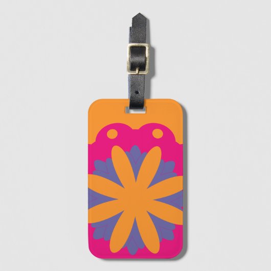 bunte Blumenkreisformen Gepäckanhänger (Vorderseite Vertikal)