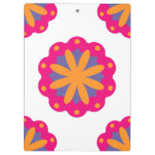 bunte Blumenkreisformen Klemmbrett (Rückseite)