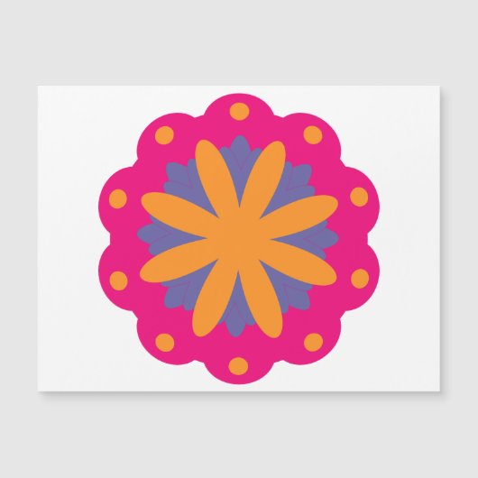 bunte Blumenkreisformen Magneteinladung (Vorderseite)