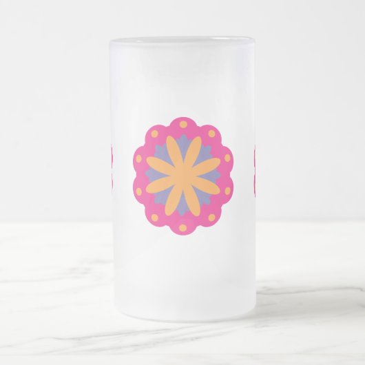 bunte Blumenkreisformen Mattglas Bierglas (Mittel)