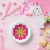 bunte Blumenkreisformen Pappteller (Party)