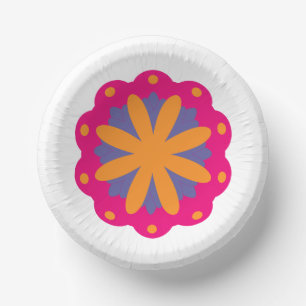 bunte Blumenkreisformen Pappteller