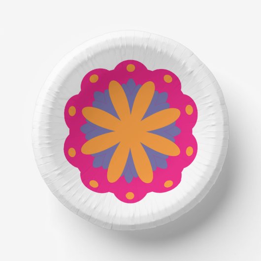 bunte Blumenkreisformen Pappteller (Vorderseite)