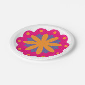 bunte Blumenkreisformen Pappteller (Schrägansicht)