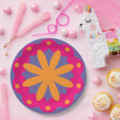 bunte Blumenkreisformen Pappteller (Party)