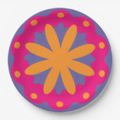 bunte Blumenkreisformen Pappteller (Vorderseite)
