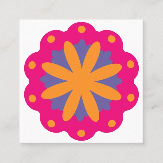 bunte Blumenkreisformen Quadratische Visitenkarte (Vorderseite)
