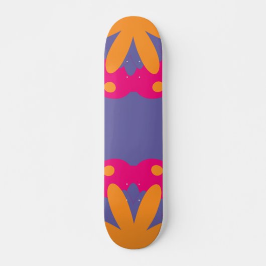 bunte Blumenkreisformen Skateboard (Vorne)