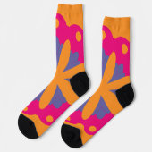 bunte Blumenkreisformen Socken (Linkes Detail)
