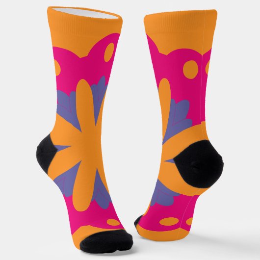 bunte Blumenkreisformen Socken (Gewinkelt)