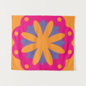 bunte Blumenkreisformen Wandteppich (Vorderseite (Horizontal))