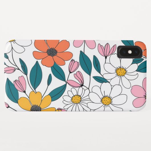 bunte Blumenkunst Case-Mate iPhone Hülle (Rückseite (Horizontal))